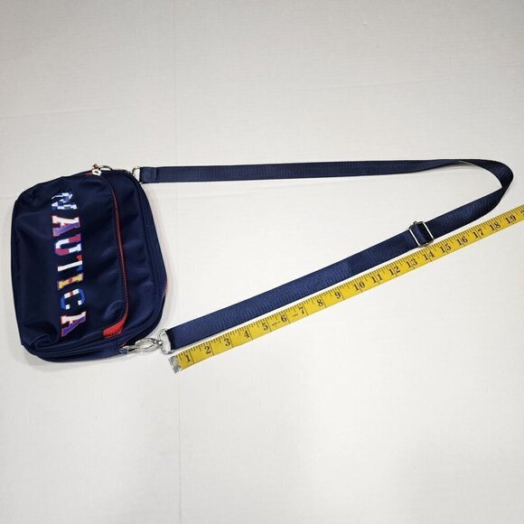 Nautica belt bag or crossbody Navy multi colored letters red zipper - Picture 9 of 11
